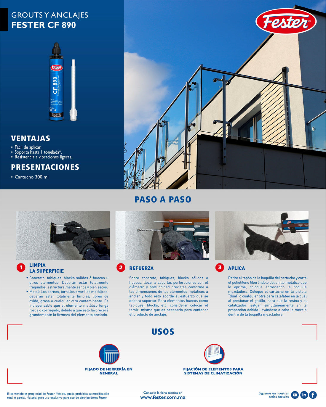 FESTER CF890 ANCLAJE QUêMICO 300 ml